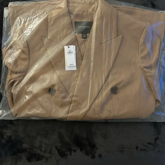 Banana Republic STRETCH-COTTON ICON BLAZER, color: Afternoon Latte, size: 4, NWT - Picture 4 of 8